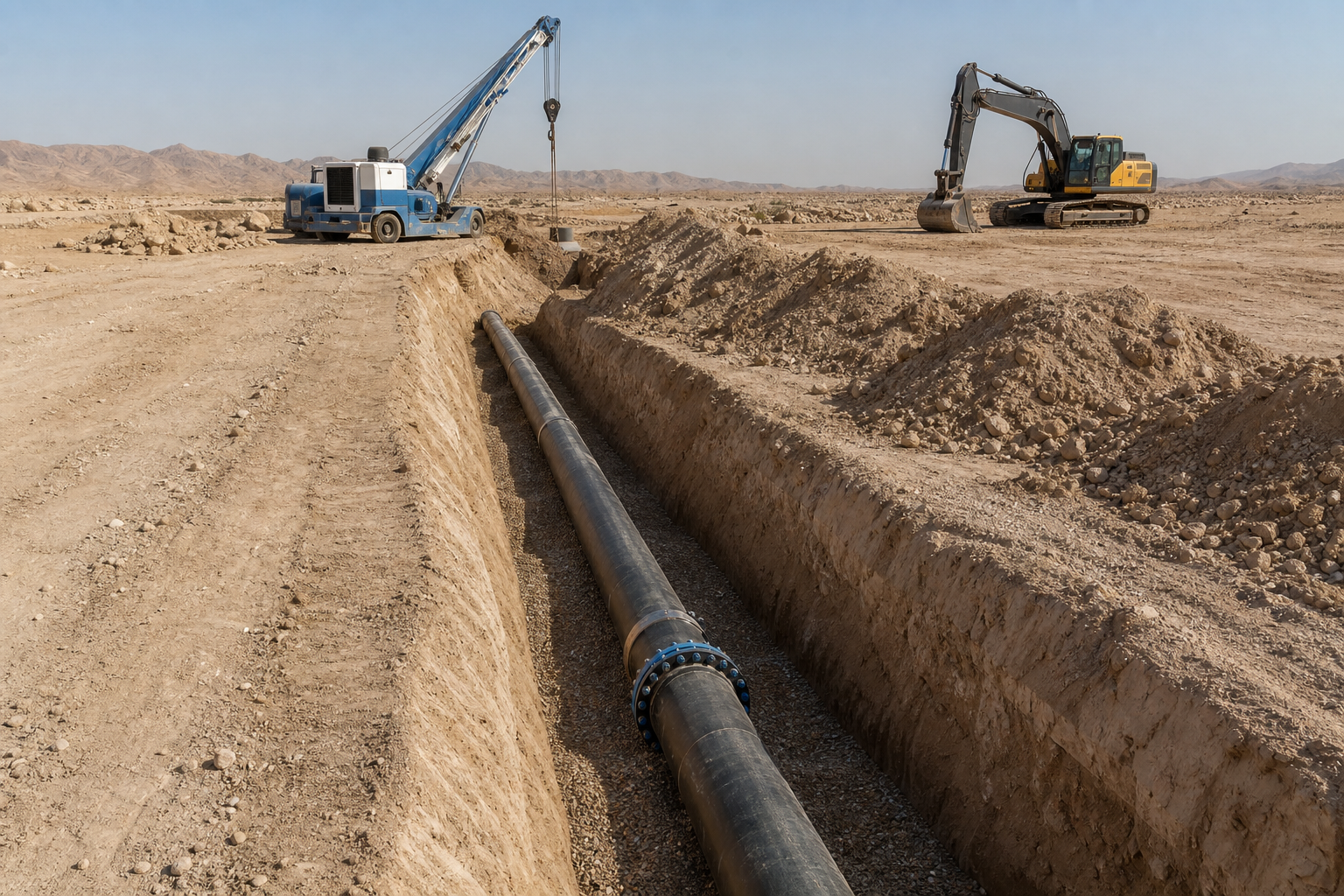 Representative 12-inch water pipeline installation